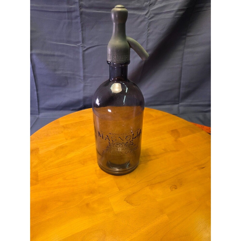 Magnolia Home Joanna Gaines Soda Siphon Seltzer Bottle Smoke Glass Decor Waco TX